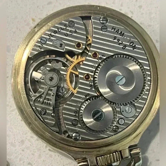 AntiqueVintage OpenFace Hamilton Railroad Approved Double Sunk Dial PocketWatch. - Picture 5 of 5